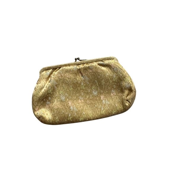VINTAGE 1960's Gold Metallic Kisslock Coin Purse - Picture 4 of 7